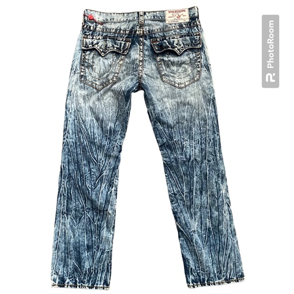True Religion Brand Jeans World Tour Jeans Acid Wash Straight Authentic - Picture 4 of 7
